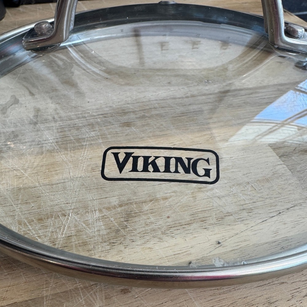 Viking 7.5 Inch Vented Tempered Glass Replacement Lid Stainless Steel Handle